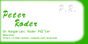 peter roder business card